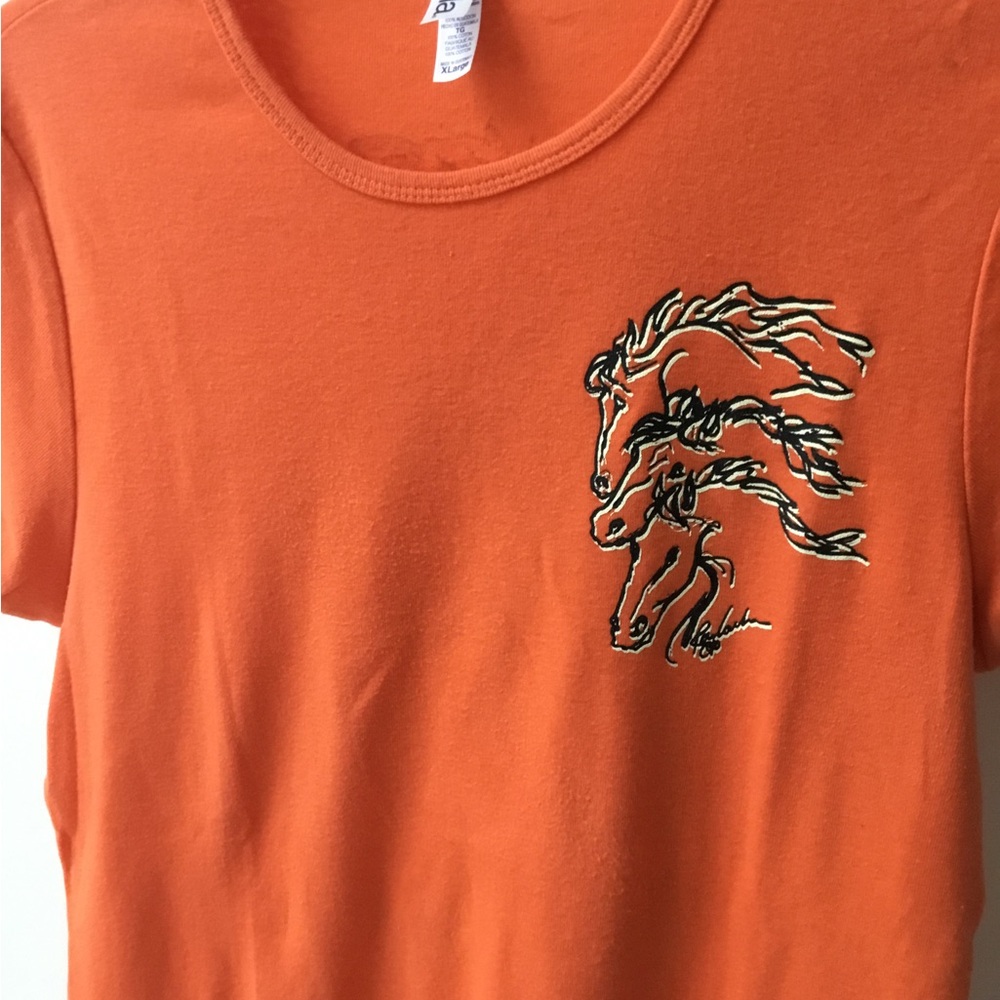 Orange Animals to Wear Horses Graphic Tee - Picture 2 of 3